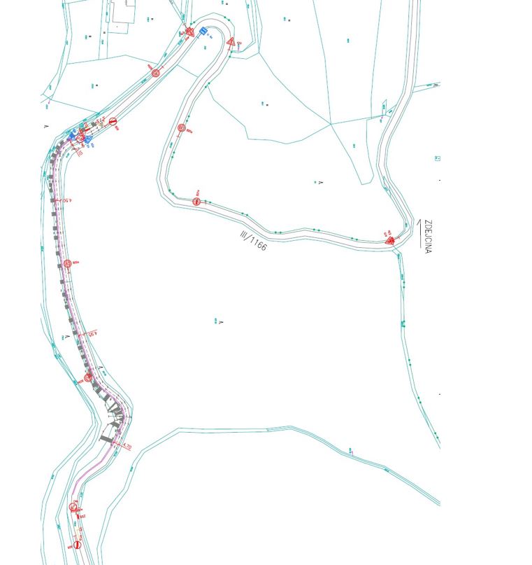 Mapa částečné uzavírky. 
